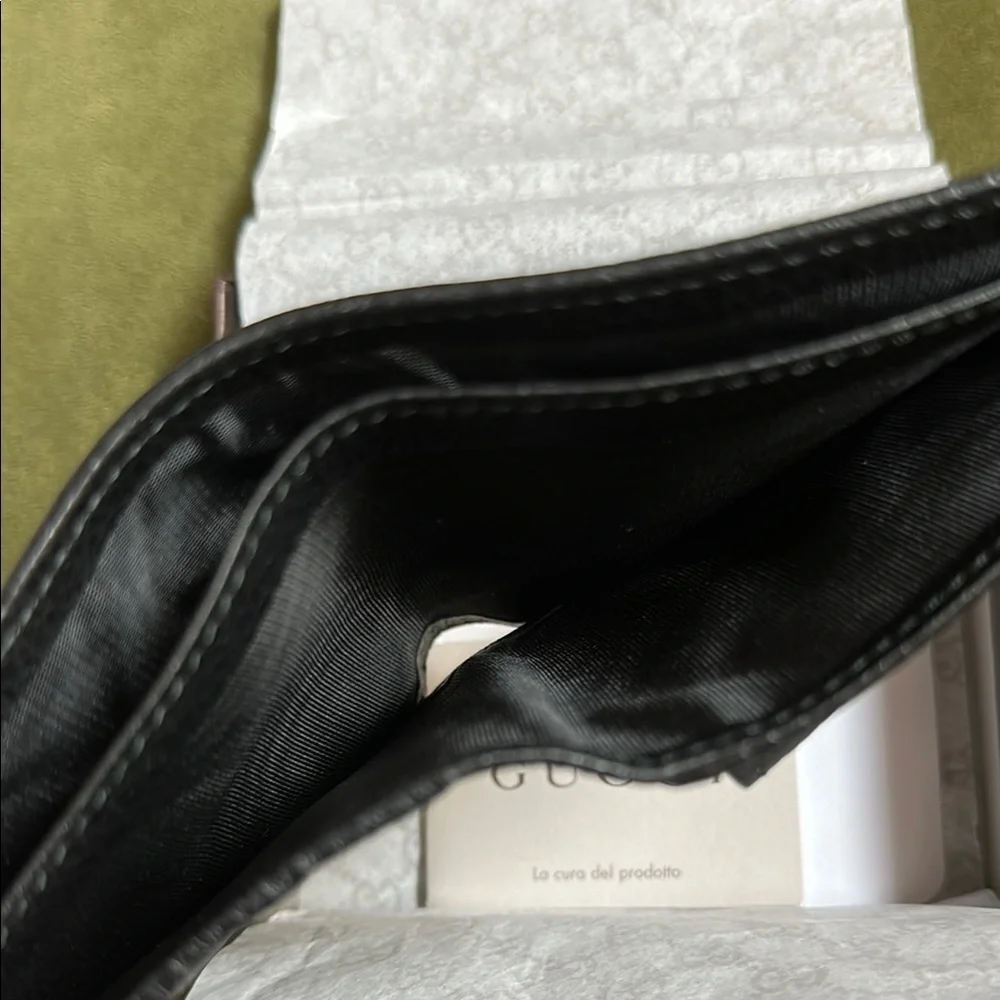 Gucci Unisex Diamanté Canvas and Leather Bifold Wallet